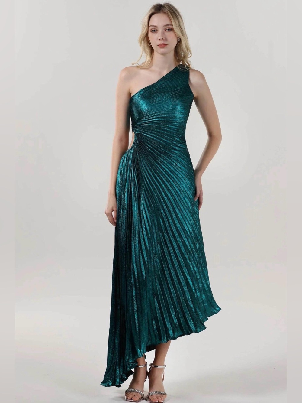 New York & Company NY & Co Emerald Green Holiday Christmas Pleated Dress XXL